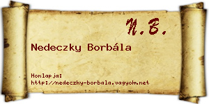 Nedeczky Borbála névjegykártya