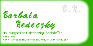 borbala nedeczky business card